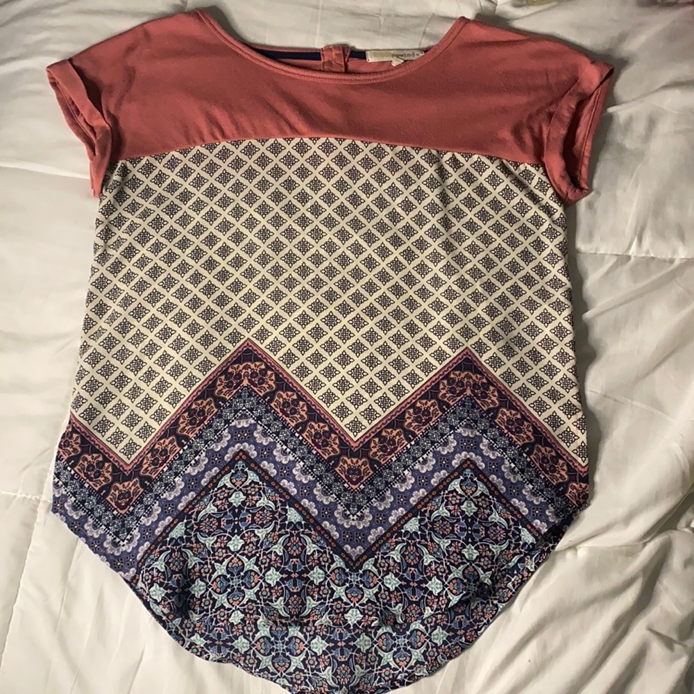 Rewind Pink and colored designed blouse